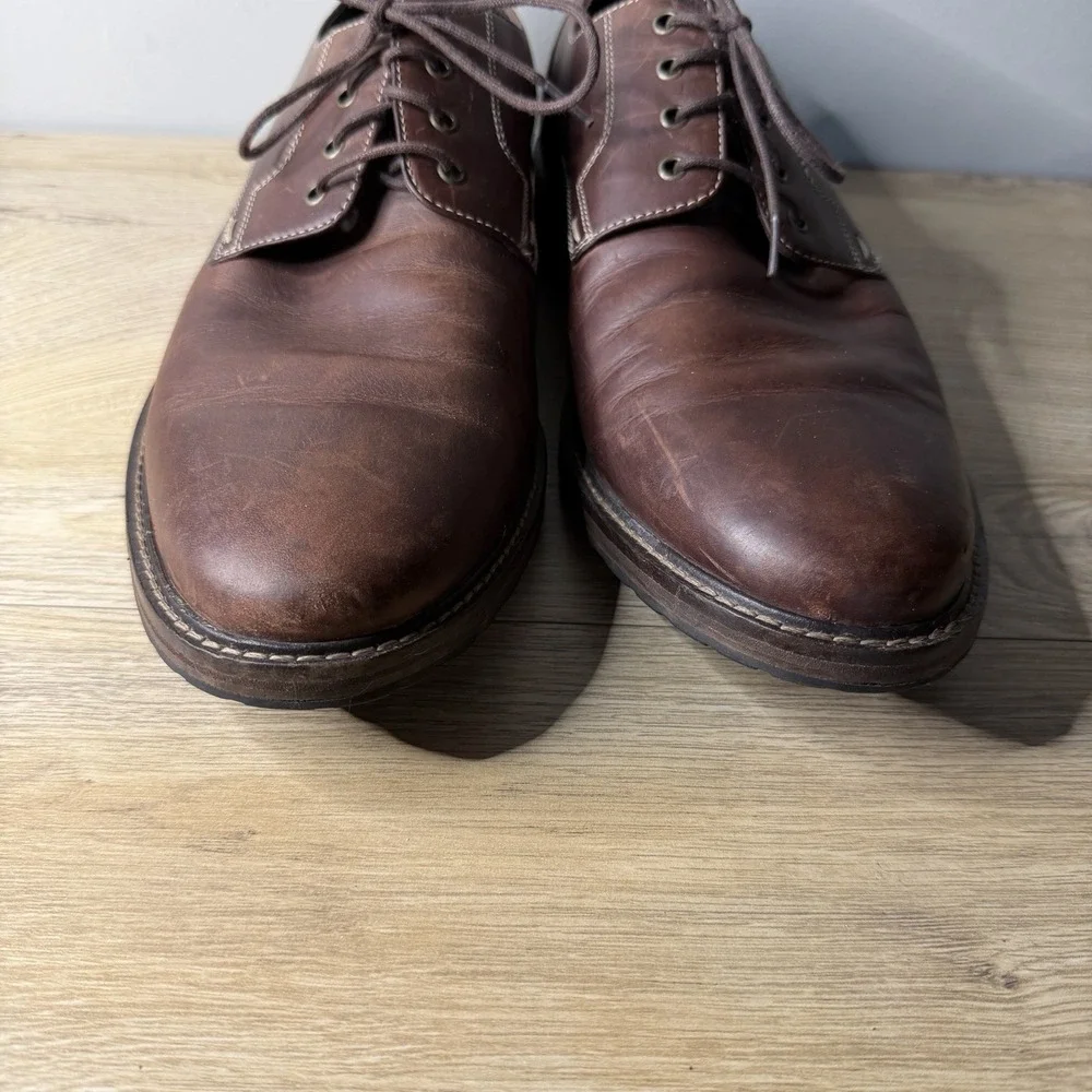 J Murphy Johnston Murphy Mens 9.5 Brown Derby Oxford Cap Toe Brogue Dress Career